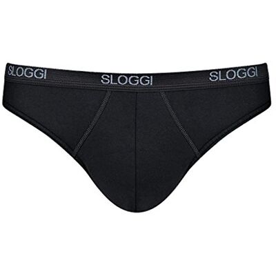Sloggi Män Twin Pack Basic Mini Underbyxor, Svart, 4 Sloggi Män Twin Pack Basic Mini Underbyxor, Svart, 4
