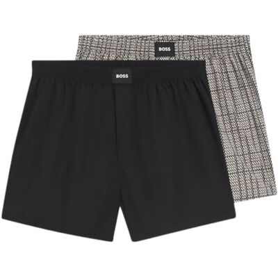 Boss Herr 2-pack boxershorts S. Cw Peach 10259935 Pyjamas_shorts, Svart 005, S Boss Herr 2-pack boxershorts S. Cw Peach 10259935 Pyjamas_shorts, Svart 005, S