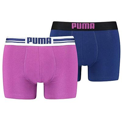 PUMA herr placed logo boxershorts, lila kombination, S (2-pack), Lila kombination, S-L PUMA herr placed logo boxershorts, lila kombination, S (2-pack), Lila kombination, S-L