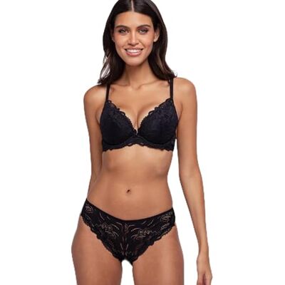 DORINA Angie-Brief Angie spets- och mikrofibertrosor daglig komfort och elegans, svart, L, svart, L DORINA Angie-Brief Angie spets- och mikrofibertrosor daglig komfort och elegans, svart, L, svart, L