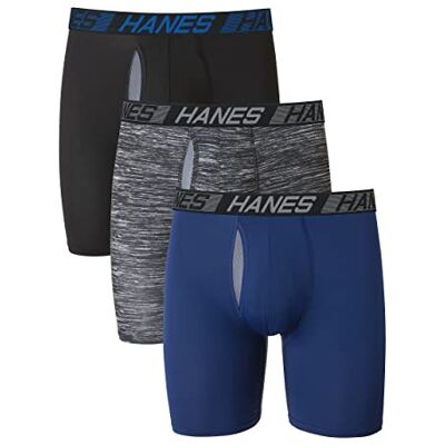 Hanes Total Support Pouch Men's Boxer Briefs Pack, Anti-Chafing, Moisture-Wicking Underwear with Cooling (Trunks Available) Hanes Total Support Pouch Men's Boxer Briefs Pack, Anti-Chafing, Moisture-Wicking Underwear with Cooling (Trunks Available)