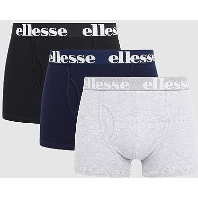 Ellesse Boxershorts, modeboxershorts för män, underkläder, 3-pack, färg: svart/grå/marin, klädstorlek: L Ellesse Boxershorts, modeboxershorts för män, underkläder, 3-pack, färg: svart/grå/marin, klädstorlek: L