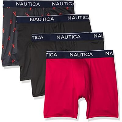 Nautica Boxershorts för män, 2 Svart/ Röd/Hummersvart, XL Nautica Boxershorts för män, 2 Svart/ Röd/Hummersvart, XL
