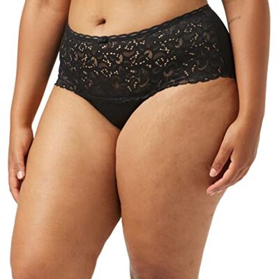 Playtex kort kvinna klassiskt spetsstöd återvunna midi-trosor x 1, Noir, 24 Playtex kort kvinna klassiskt spetsstöd återvunna midi-trosor x 1, Noir, 24