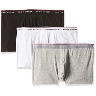 Tommy Hilfiger 3p Trunk För Män Shorts, Svart (svart/grå ljung/vit), S Tommy Hilfiger 3p Trunk För Män Shorts, Svart (svart/grå ljung/vit), S