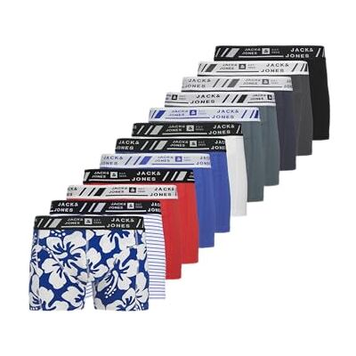 JACK & JONES herr Jachawaii stil trunks 12-pack (12-pack), Beaucoup Blue, XXL JACK & JONES herr Jachawaii stil trunks 12-pack (12-pack), Beaucoup Blue, XXL