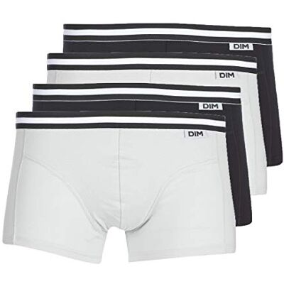 Dim Boxershorts Eco Coton Stretch Comfort herr x 4, Noir/Gris/Noir/Gris, M Dim Boxershorts Eco Coton Stretch Comfort herr x 4, Noir/Gris/Noir/Gris, M
