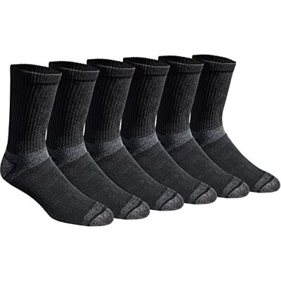Eddie Bauer Dura Dri Moisture Control Crew Multipack strumpor, Svart (6 par), L Eddie Bauer Dura Dri Moisture Control Crew Multipack strumpor, Svart (6 par), L