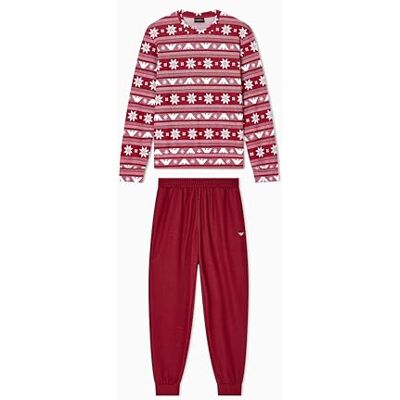 Giorgio Armani mäns semester jacquard pyjamas med muffins set röd M, Röd, M Giorgio Armani mäns semester jacquard pyjamas med muffins set röd M, Röd, M