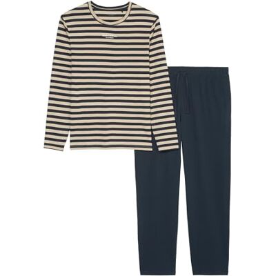 Marc O'Polo Marc O´Polo herr Mix&Match Long Pyjamas pyjamas-set, Beige/vit/marinblå, L Marc O'Polo Marc O´Polo herr Mix&Match Long Pyjamas pyjamas-set, Beige/vit/marinblå, L