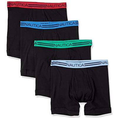 Nautica Men's Classic Cotton 4-Pack Boxer Briefs Nautica Men's Classic Cotton 4-Pack Boxer Briefs