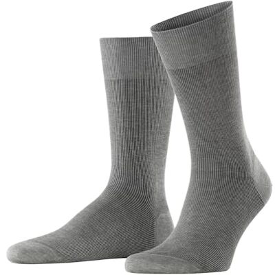 FALKE , fina, skugga, strumpor, andas, bomull, förstärkta herrstrumpor, fina, platta sömmar för tryckfri fotspets, ribbade business, vardag, 1 par, Grå (Steel Melange 3166), 43-44 EU FALKE , fina, skugga, strumpor, andas, bomull, förstärkta herrstrumpor, fina, platta sömmar för tryckfri fotspets, ribbade business, vardag, 1 par, Grå (Steel Melange 3166), 43-44 EU