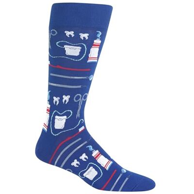 Hot Sox Mens Fun Occupation & Dad Crew Socks- 1 Pair Pack Cool Funny Father's Day Gifts Casual, Dentist (Dark Blue, 6-12 US Hot Sox Mens Fun Occupation & Dad Crew Socks- 1 Pair Pack Cool Funny Father's Day Gifts Casual, Dentist (Dark Blue, 6-12 US
