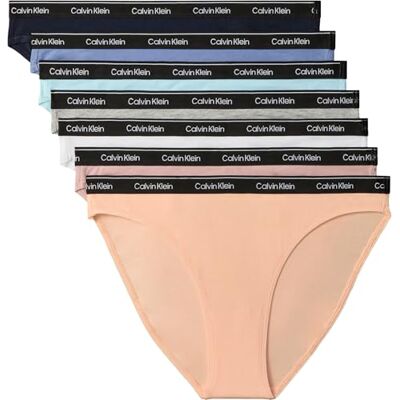 Calvin kvinnors bikini 7-pack LV00QD5320 Bikini, ORANGE (SHORELINE/GRÅ HEATHER/ANTARCTIC BL), XS Calvin kvinnors bikini 7-pack LV00QD5320 Bikini, ORANGE (SHORELINE/GRÅ HEATHER/ANTARCTIC BL), XS