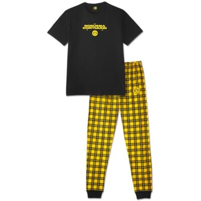 Dortmund Borussia unisex – vuxen BVB pyjamas rutig, svart-gul, XXL Dortmund Borussia unisex – vuxen BVB pyjamas rutig, svart-gul, XXL