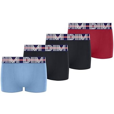 Dim Boxertrosor (set med 4) pojke, Bl Ciel/Nr/Svart/Lave Red, 10 ans Dim Boxertrosor (set med 4) pojke, Bl Ciel/Nr/Svart/Lave Red, 10 ans