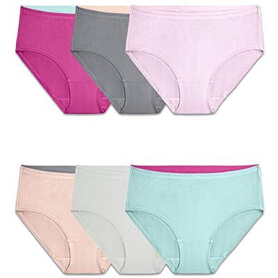 Fruit of the Loom kvinnors andningsbara underkläder multipack (blandade) trosor (förpackning med 6), Micromesh – låg midja trosor (6-pack), XXL Fruit of the Loom kvinnors andningsbara underkläder multipack (blandade) trosor (förpackning med 6), Micromesh – låg midja trosor (6-pack), XXL