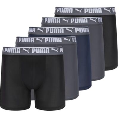 PUMA boxershorts för män, Svart/Castlerock/Club Navy, S PUMA boxershorts för män, Svart/Castlerock/Club Navy, S