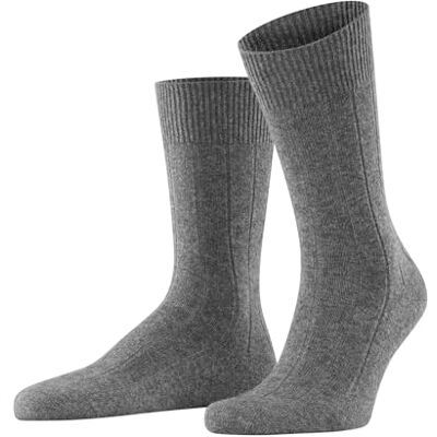 FALKE herr Strumpor Lhasa Rib M So ull kashmir enfärgat 1 par, Grå Light Grey Melange 3390, 43-46 FALKE herr Strumpor Lhasa Rib M So ull kashmir enfärgat 1 par, Grå Light Grey Melange 3390, 43-46