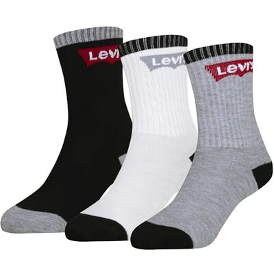 Levi's pojkar Batwing regular cut 3-pack Ul0079 strumpor, Svart, 22-24 EU Levi's pojkar Batwing regular cut 3-pack Ul0079 strumpor, Svart, 22-24 EU