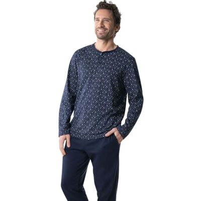 EMINENCE Pyjamas med lång krage T, Svart och vit/svart botten, S EMINENCE Pyjamas med lång krage T, Svart och vit/svart botten, S