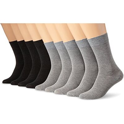 Camano Unisex 9er Pack enfärgade bomullsstrumpor med förstärkt häl och spets damstrumpor för män Camano Unisex 9er Pack enfärgade bomullsstrumpor med förstärkt häl och spets damstrumpor för män