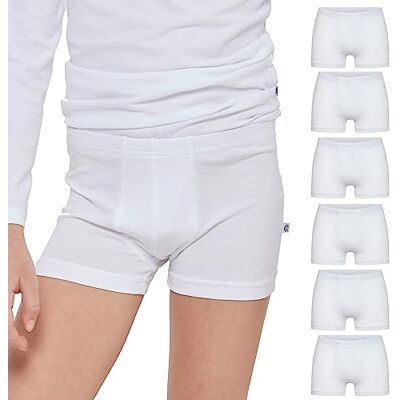 POMPEA Boxer Boy Basic underkläder (6 pack) barn och tonåringar, Vit, 10-11 �r POMPEA Boxer Boy Basic underkläder (6 pack) barn och tonåringar, Vit, 10-11 �r