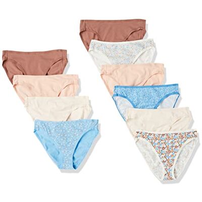 Amazon Essentials Women's Korta underkläder i bomull med höga ben (finns i plusstorlek), Pack of 10, Blommig/Ditsy blomster/Flerfärgad/Prickar, XXS Amazon Essentials Women's Korta underkläder i bomull med höga ben (finns i plusstorlek), Pack of 10, Blommig/Ditsy blomster/Flerfärgad/Prickar, XXS