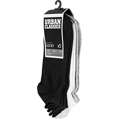 Urban Classics strumpor set med 5 unisex svarta strumpor, svart/vit/grå Urban Classics strumpor set med 5 unisex svarta strumpor, svart/vit/grå