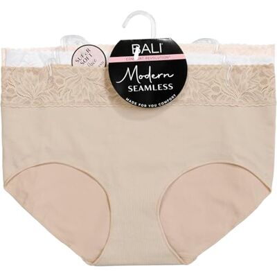 Bali damunderkläder, 3-pack, moderna, sömlösa spetstrimlingtrosor, mandel/vit/ljusbrun, 9, Mandel/vit/ljusbrun, 9 Bali damunderkläder, 3-pack, moderna, sömlösa spetstrimlingtrosor, mandel/vit/ljusbrun, 9, Mandel/vit/ljusbrun, 9