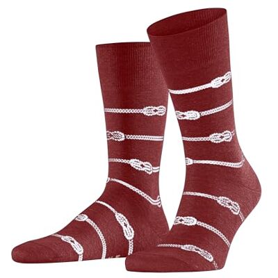 FALKE herrstrumpor Sailing Rope M så bomull linne mönstrad 1 par, röd chili 8294, 41–42 FALKE herrstrumpor Sailing Rope M så bomull linne mönstrad 1 par, röd chili 8294, 41–42