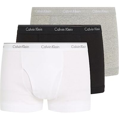 Calvin Boxershorts för män, 3-pack, 100% bomull, Svart (svart/vit/grå Heather Mp1), L Calvin Boxershorts för män, 3-pack, 100% bomull, Svart (svart/vit/grå Heather Mp1), L