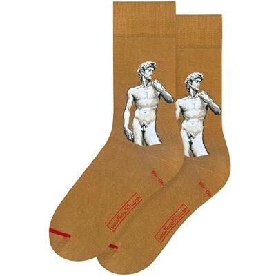 MuseARTa strumpor av bomull med målning Plaster Cast of Michelangelos David och Fig Leaf av konstnären Clemente Papi i storlek 36–40, CP-MD-06-36-40, BRUN, 36-40 MuseARTa strumpor av bomull med målning Plaster Cast of Michelangelos David och Fig Leaf av konstnären Clemente Papi i storlek 36–40, CP-MD-06-36-40, BRUN, 36-40