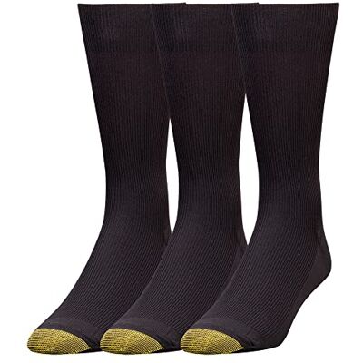 GOLDTOE Men's Metropolitan Crew Dress Socks, 3-Pairs, Black, Shoe Size: 12-16 GOLDTOE Men's Metropolitan Crew Dress Socks, 3-Pairs, Black, Shoe Size: 12-16