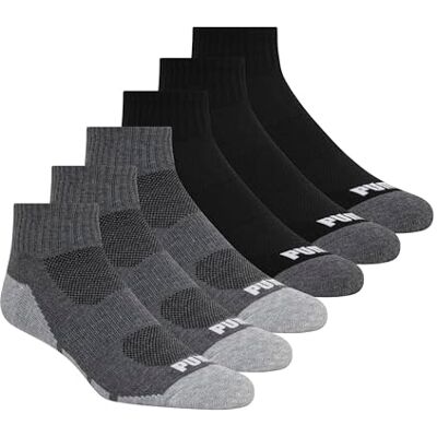 PUMA Herrstrumpor (6-pack), Svart/grå kombination PUMA Herrstrumpor (6-pack), Svart/grå kombination