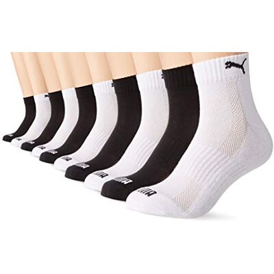 PUMA unisex vuxen Strumpor Unisex vadderade kvartsstrumpor (5-pack), svart/vit, 35-38 EU PUMA unisex vuxen Strumpor Unisex vadderade kvartsstrumpor (5-pack), svart/vit, 35-38 EU