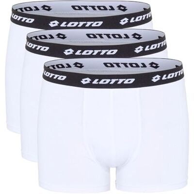Lotto 1124030 Boxershorts för män, herrkalsonger, 3-pack retroshorts, retrobyxor, normal passform, män, Ljus vit, XXL Lotto 1124030 Boxershorts för män, herrkalsonger, 3-pack retroshorts, retrobyxor, normal passform, män, Ljus vit, XXL