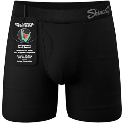 Shinesty Hammock Support Mens Underwear Boxer Briefs Men with Fly US XL Black Shinesty Hammock Support Mens Underwear Boxer Briefs Men with Fly US XL Black