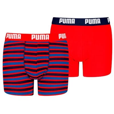 PUMA Pojkar Everyday Striped Boxer (2-pack), Röd/blå, 170-176 PUMA Pojkar Everyday Striped Boxer (2-pack), Röd/blå, 170-176