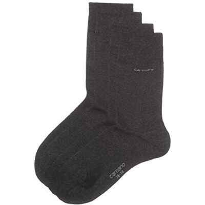 Camano Unisex 2-pack enfärgade bomullsstrumpor med förstärkt häl och spets, dam och herr strumpor, Grå (Anthracite 08), 47-50 EU Camano Unisex 2-pack enfärgade bomullsstrumpor med förstärkt häl och spets, dam och herr strumpor, Grå (Anthracite 08), 47-50 EU