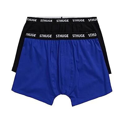 STHUGE , herr, stora storlekar, herr Mid Pants, 2-pack, solid, Kungsblå, L stor STHUGE , herr, stora storlekar, herr Mid Pants, 2-pack, solid, Kungsblå, L stor