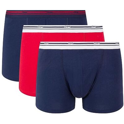Dim Boxershorts för män klassiska bomullsfärger stretch komfort och stöd x3, Denimblå/tvättröd/denimblå, 3XL Dim Boxershorts för män klassiska bomullsfärger stretch komfort och stöd x3, Denimblå/tvättröd/denimblå, 3XL