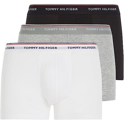 Tommy Hilfiger 3p Trunk För Män Boxershorts, Svart (svart/grå ljung/vit), L Tommy Hilfiger 3p Trunk För Män Boxershorts, Svart (svart/grå ljung/vit), L