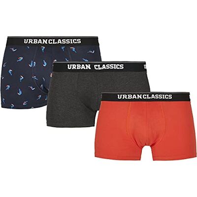 Urban Classics herr Boxershorts , Fågel Aop+ Boxer orange + Cha, S Urban Classics herr Boxershorts , Fågel Aop+ Boxer orange + Cha, S