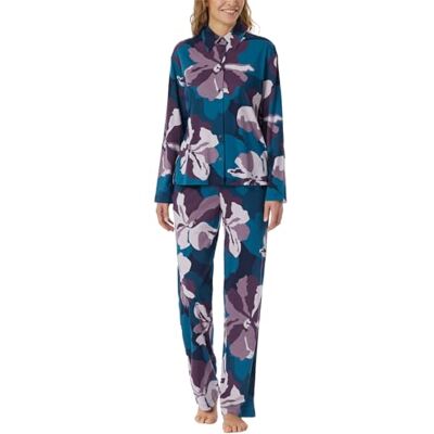 Schiesser Dampyjamas-set, lång med knappslå modal bomull, mix-modern nattkläder, pyjamas-set, Multicolor 4_181895, 38 Schiesser Dampyjamas-set, lång med knappslå modal bomull, mix-modern nattkläder, pyjamas-set, Multicolor 4_181895, 38