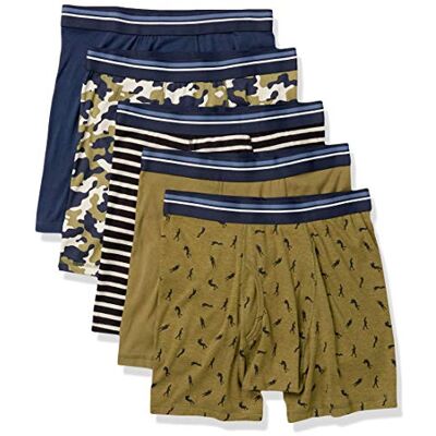Amazon Essentials Men's Märkesfria boxertrosor, Pack of 5, Kamouflage/Krigare/Militärgrön/Mörkblå/Svart Vit Rand, M Amazon Essentials Men's Märkesfria boxertrosor, Pack of 5, Kamouflage/Krigare/Militärgrön/Mörkblå/Svart Vit Rand, M