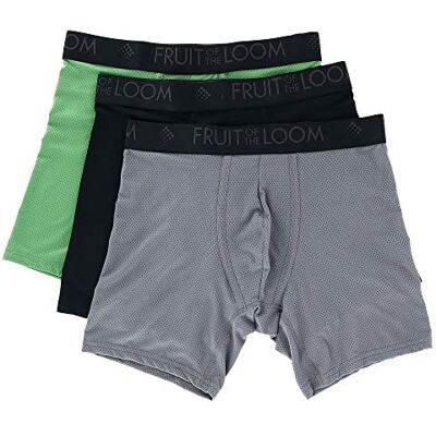 Fruit of the Loom underkläder som andas, retroshorts för män (3-pack), Mikronät – färgerna kan variera, L Fruit of the Loom underkläder som andas, retroshorts för män (3-pack), Mikronät – färgerna kan variera, L