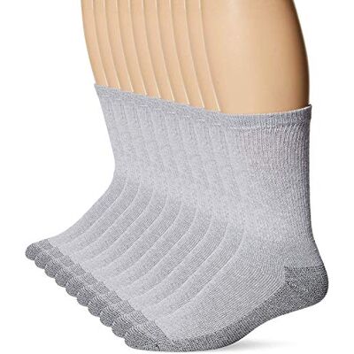 Fruit of the Loom Herrstrumpor, 10-pack, grå, skostorlek: 38-46 (Strumpa storlek: 10-13) Fruit of the Loom Herrstrumpor, 10-pack, grå, skostorlek: 38-46 (Strumpa storlek: 10-13)