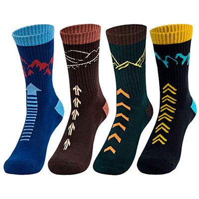 Time May Tell Herr vandringsstrumpor fuktgivande skötkudde Crew strumpor för Terking, utomhussporter, prestanda 2/4-pack, Svart, blå, brun, grön (4 par), US size 9.5-12.5 Time May Tell Herr vandringsstrumpor fuktgivande skötkudde Crew strumpor för Terking, utomhussporter, prestanda 2/4-pack, Svart, blå, brun, grön (4 par), US size 9.5-12.5