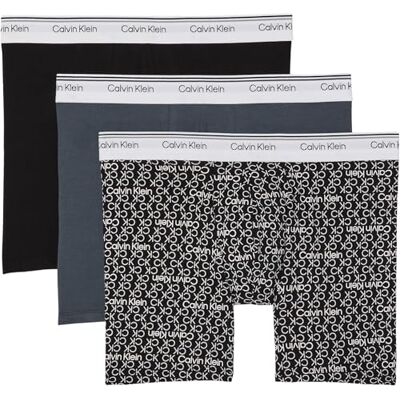 Calvin boxershorts för män (förpackning med 3), Blå (turbulens/Ck Ck Logo_Svart/svart), S Calvin boxershorts för män (förpackning med 3), Blå (turbulens/Ck Ck Logo_Svart/svart), S